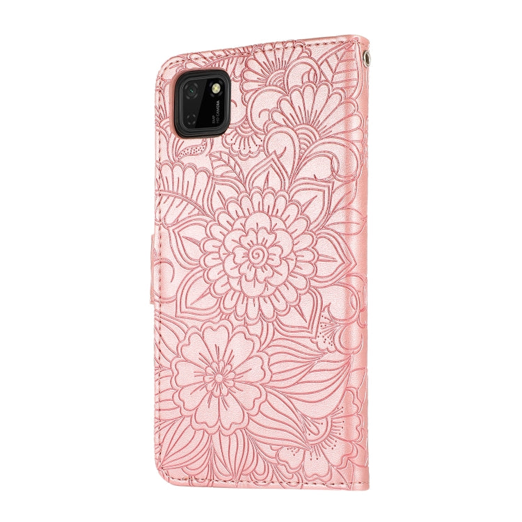 Skin Feel Embossed Sunflower Horizontal Flip Leather Case with Holder & Card Slots & Wallet & Lanyard, For Huawei Y5p, For Huawei P smart 2020, For Huawei P40 Pro, For Huawei P40 lite
