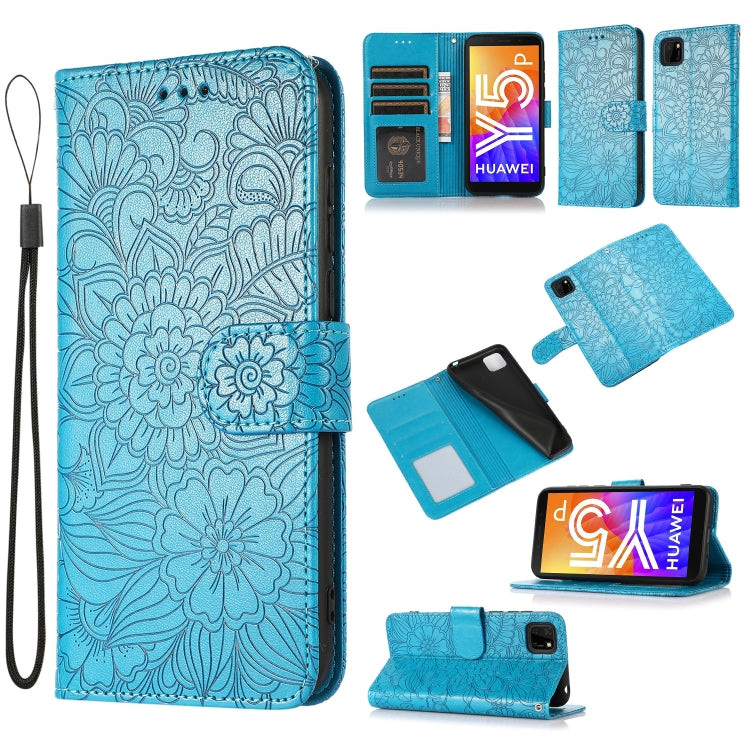 Skin Feel Embossed Sunflower Horizontal Flip Leather Case with Holder & Card Slots & Wallet & Lanyard, For Huawei Y5p, For Huawei P smart 2020, For Huawei P40 Pro, For Huawei P40 lite