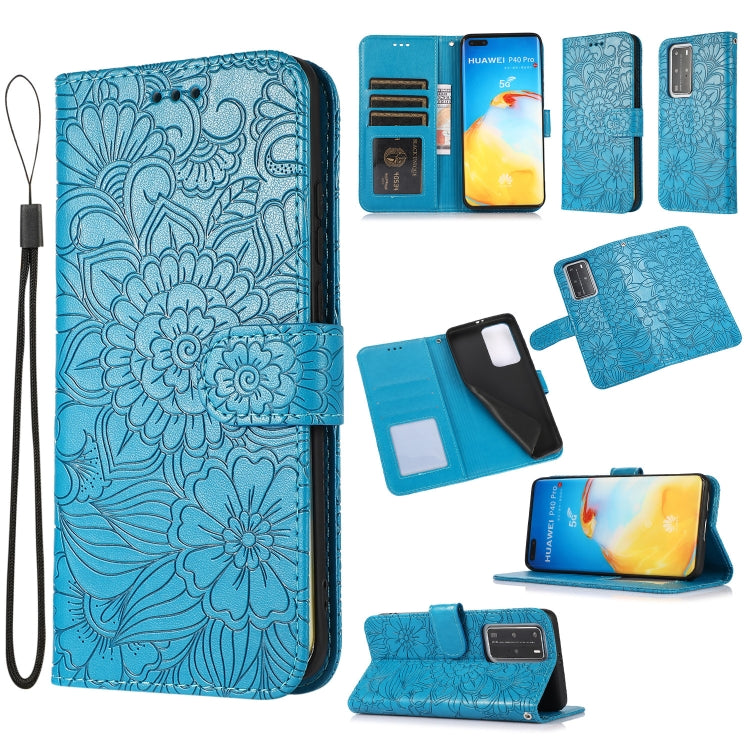 Skin Feel Embossed Sunflower Horizontal Flip Leather Case with Holder & Card Slots & Wallet & Lanyard, For Huawei Y5p, For Huawei P smart 2020, For Huawei P40 Pro, For Huawei P40 lite