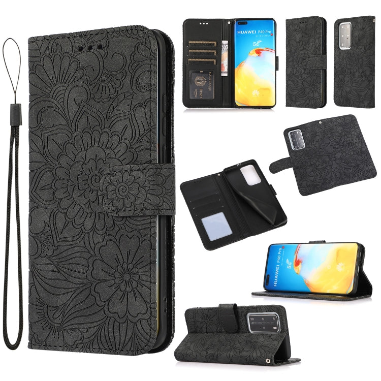 Skin Feel Embossed Sunflower Horizontal Flip Leather Case with Holder & Card Slots & Wallet & Lanyard, For Huawei Y5p, For Huawei P smart 2020, For Huawei P40 Pro, For Huawei P40 lite