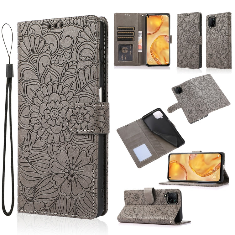 Skin Feel Embossed Sunflower Horizontal Flip Leather Case with Holder & Card Slots & Wallet & Lanyard, For Huawei Y5p, For Huawei P smart 2020, For Huawei P40 Pro, For Huawei P40 lite