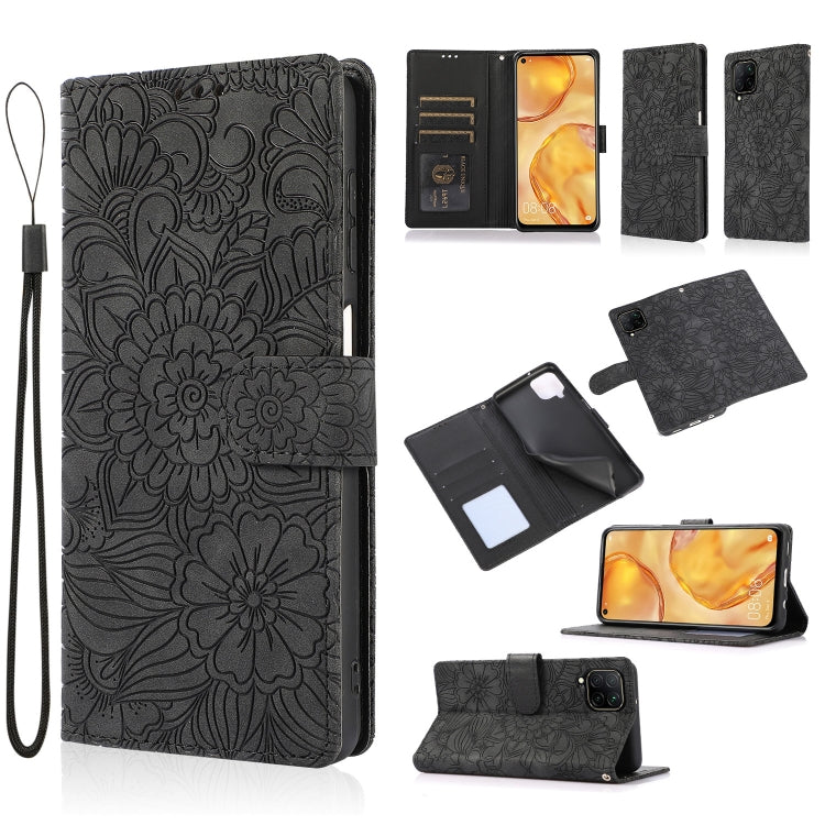 Skin Feel Embossed Sunflower Horizontal Flip Leather Case with Holder & Card Slots & Wallet & Lanyard, For Huawei Y5p, For Huawei P smart 2020, For Huawei P40 Pro, For Huawei P40 lite