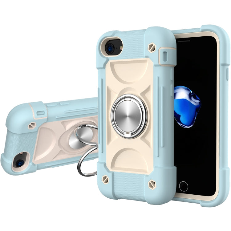 Shockproof Silicone + PC Protective Case with Dual-Ring Holder, For iPhone 6/6s/7/8/SE 2022 / SE 2020, For iPhone 6 Plus/6s Plus/7 Plus/8 Plus