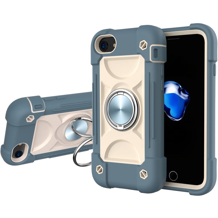 Shockproof Silicone + PC Protective Case with Dual-Ring Holder, For iPhone 6/6s/7/8/SE 2022 / SE 2020, For iPhone 6 Plus/6s Plus/7 Plus/8 Plus