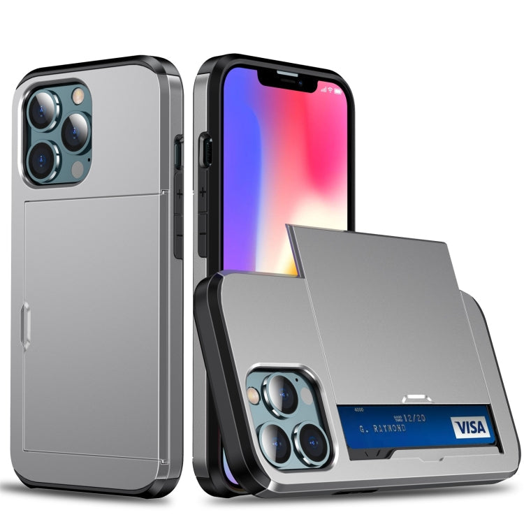 Shockproof Armor Protective Case with Slide Card Slot, For iPhone 13 mini, For iPhone 13