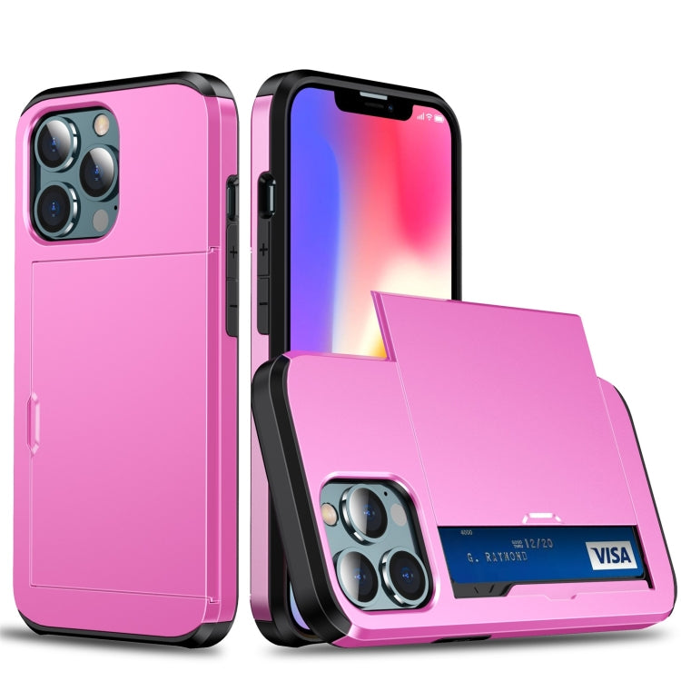 Shockproof Armor Protective Case with Slide Card Slot, For iPhone 13 mini, For iPhone 13