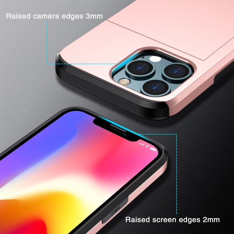 Shockproof Armor Protective Case with Slide Card Slot, For iPhone 13 Pro, For iPhone 13 Pro Max