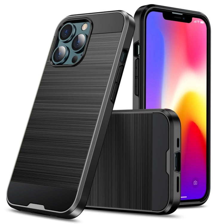 Brushed Texture Carbon Fiber TPU Case, For iPhone 13 mini, For iPhone 13 Pro Max, For iPhone 13 Pro, For iPhone 13