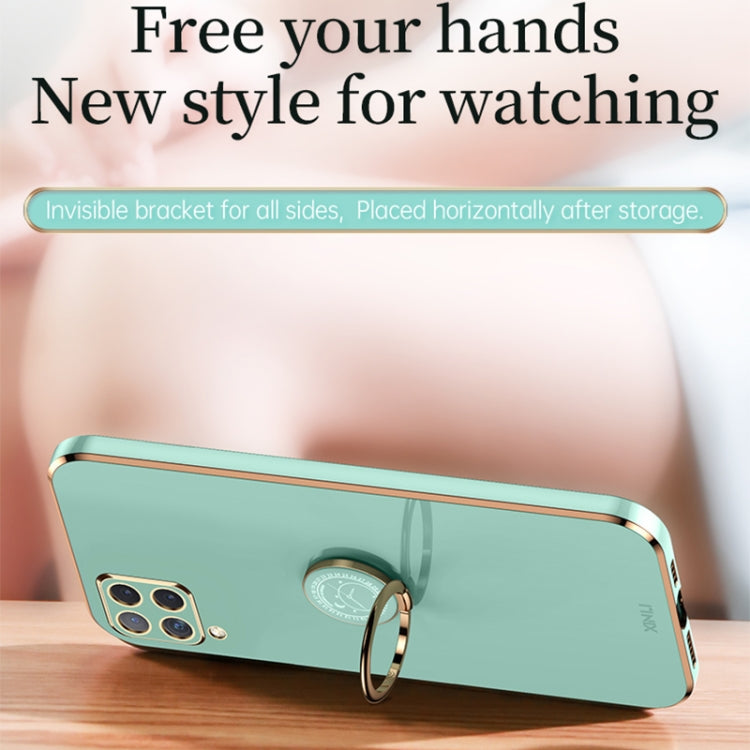 XINLI Straight Edge 6D Electroplate TPU Phone Case with Ring Holder, For Samsung Galaxy A22 4G, For Samsung Galaxy A72 5G, For Samsung Galaxy A82 5G, For Samsung Galaxy A52 5G