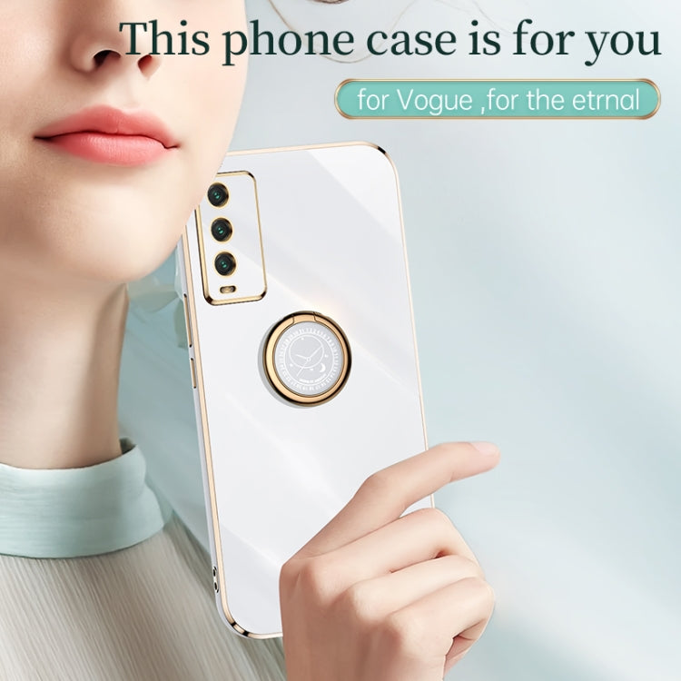 XINLI Straight Edge 6D Electroplate TPU Phone Case with Ring Holder, For Xiaomi Redmi Note 9 4G, For Xiaomi Redmi Note 9 5G, For Xiaomi Redmi Note 9S