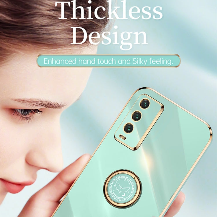 XINLI Straight Edge 6D Electroplate TPU Phone Case with Ring Holder, For Xiaomi Redmi Note 9 4G, For Xiaomi Redmi Note 9 5G, For Xiaomi Redmi Note 9S