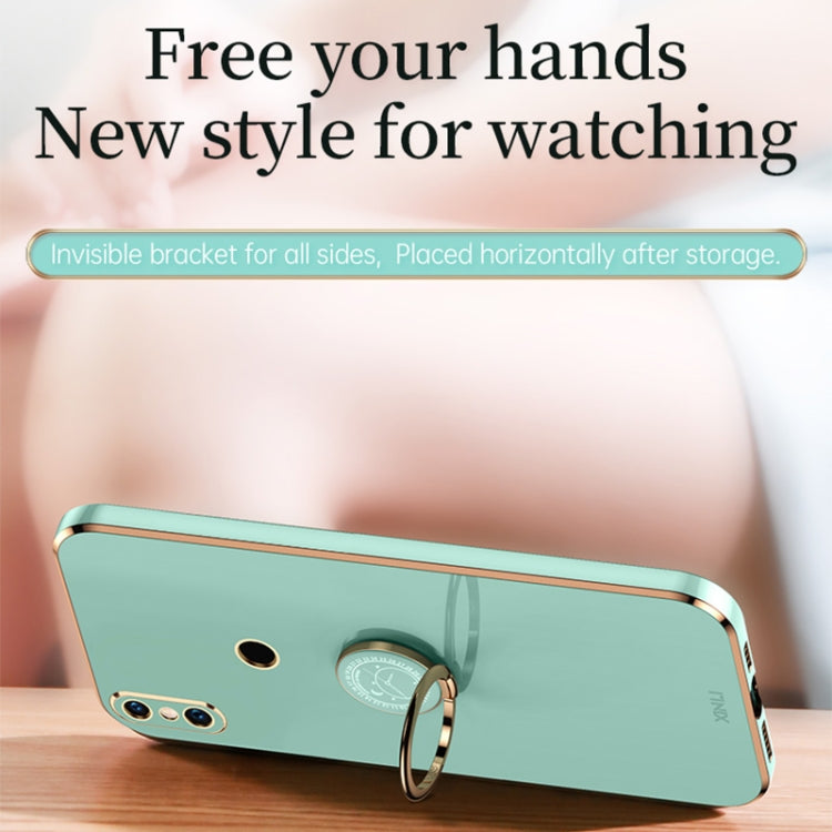 XINLI Straight Edge 6D Electroplate TPU Phone Case with Ring Holder, For Xiaomi Mi 8, For Xiaomi Mi 9, For Xiaomi Mi 10 5G