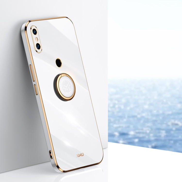 XINLI Straight Edge 6D Electroplate TPU Phone Case with Ring Holder, For Xiaomi Mi 8, For Xiaomi Mi 9, For Xiaomi Mi 10 5G