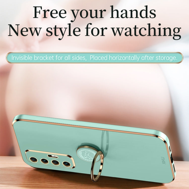 XINLI Straight Edge 6D Electroplate TPU Phone Case with Ring Holder, For Xiaomi Mi 10S, For Xiaomi Mi 10T Lite 5G, For Xiaomi Mi 11