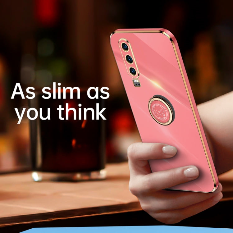 XINLI Straight Edge 6D Electroplate TPU Phone Case with Ring Holder, For Huawei P30, For Huawei P30 Pro, For Huawei P30 Lite