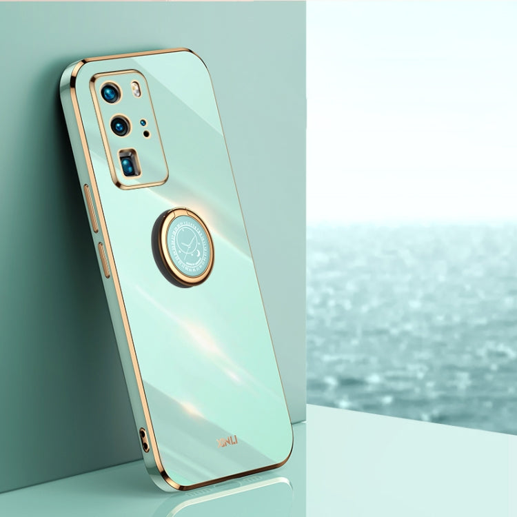 XINLI Straight Edge 6D Electroplate TPU Phone Case with Ring Holder, For Huawei P40, For Huawei P40 Pro, For Honor 20
