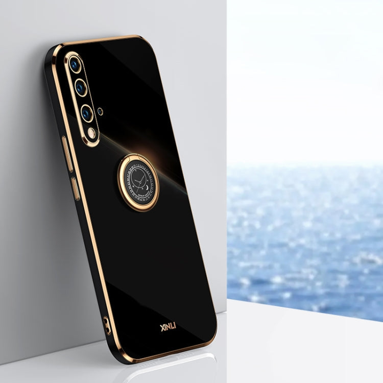 XINLI Straight Edge 6D Electroplate TPU Phone Case with Ring Holder, For Huawei P40, For Huawei P40 Pro, For Honor 20