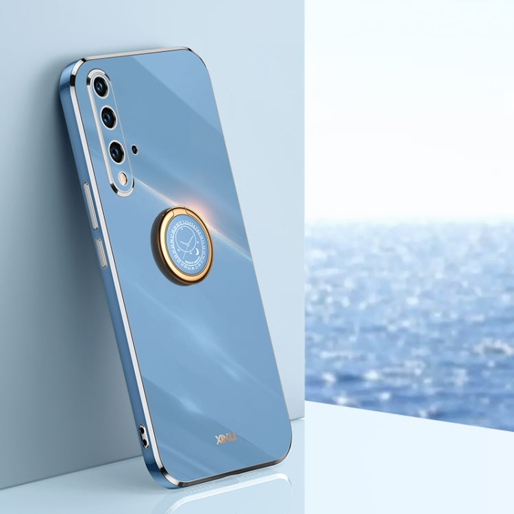 XINLI Straight Edge 6D Electroplate TPU Phone Case with Ring Holder, For Huawei P40, For Huawei P40 Pro, For Honor 20