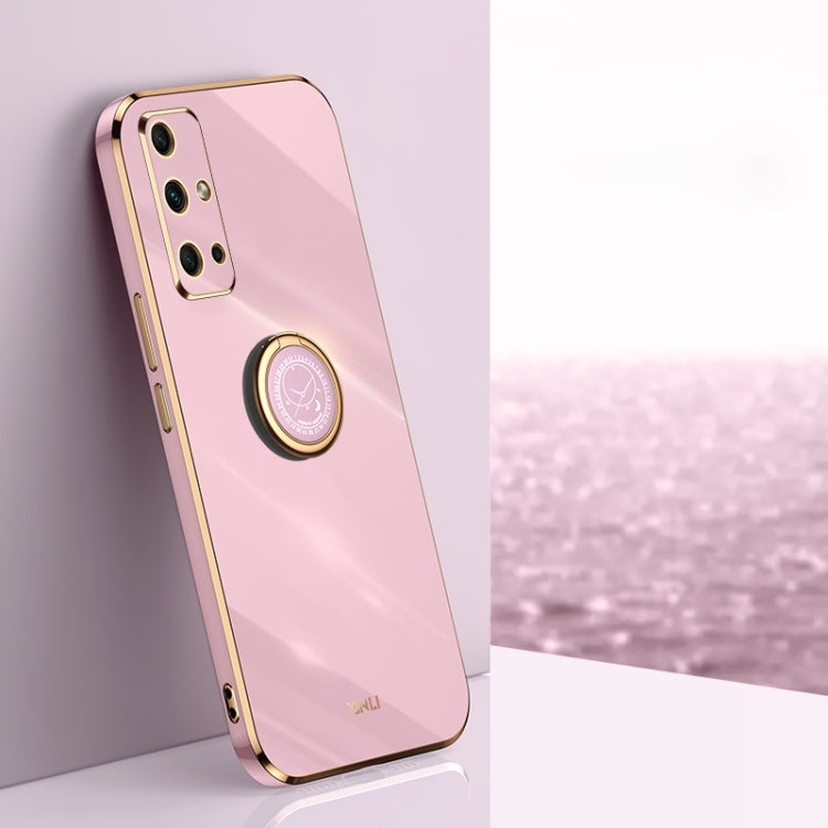 XINLI Straight Edge 6D Electroplate TPU Phone Case with Ring Holder, For Honor 30 Pro, For Honor 30S, For Honor 30 Youth