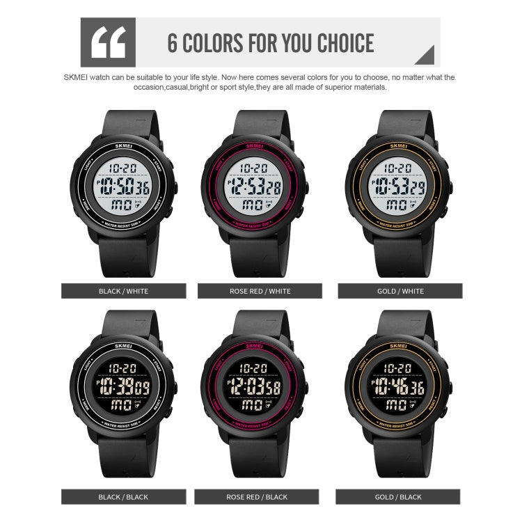 SKMEI 1736 Triplicate Round Dial Timing LED Digital Display Luminous Electronic Watch