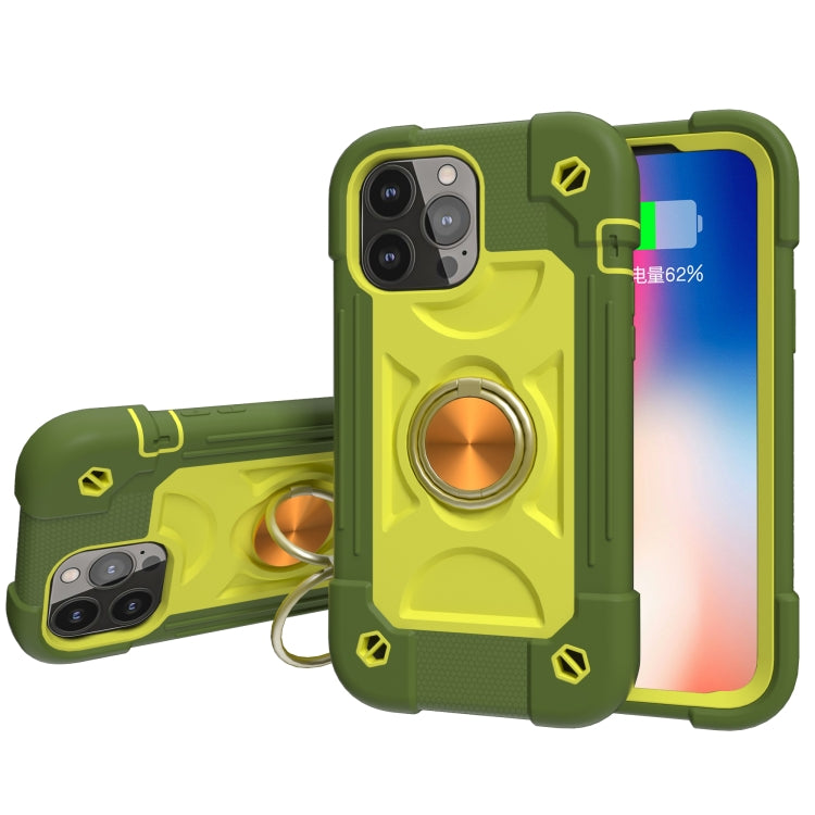 Shockproof Silicone + PC Protective Case with Dual-Ring Holder, For iPhone 13 mini, For iPhone 13