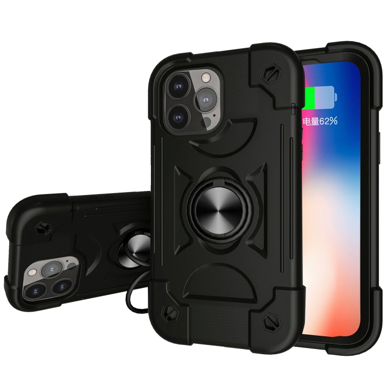 Shockproof Silicone + PC Protective Case with Dual-Ring Holder, For iPhone 13 mini, For iPhone 13