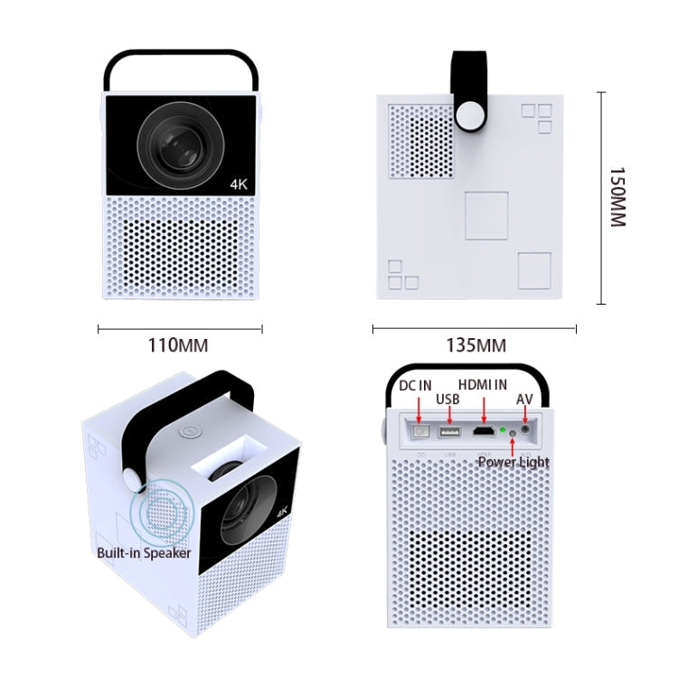 WEJOY Y2 1920x1080P 100 ANSI Lumens Portable Home Theater LED HD Digital Projector, Touch Control Version, Android 9.0, 2G+16G,, Y2 Touch Control Version UK Plug, Y2 Touch Control Version AU Plug, Y2 Touch Control Version US Plug...