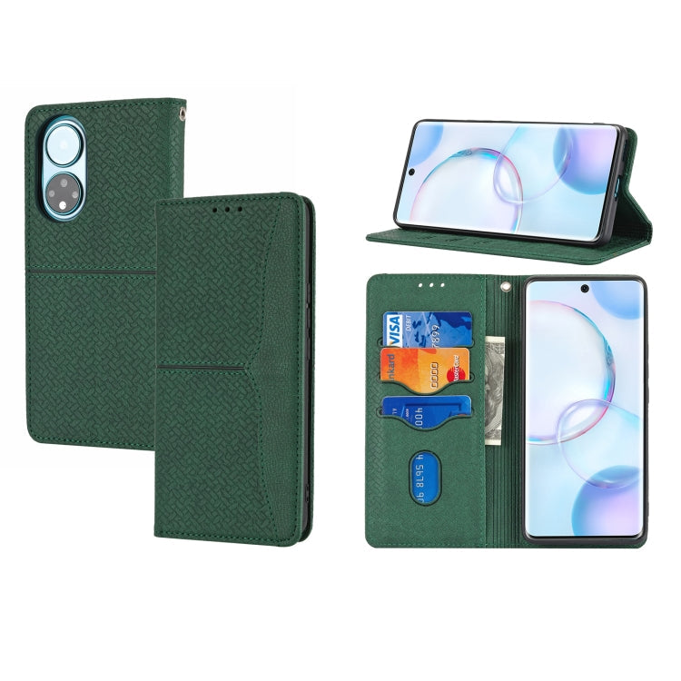 Woven Texture Stitching Magnetic Horizontal Flip PU Leather Case with Holder & Card Slots & Wallet & Lanyard, For Honor 50 SE