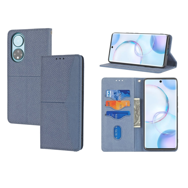 Woven Texture Stitching Magnetic Horizontal Flip PU Leather Case with Holder & Card Slots & Wallet & Lanyard, For Honor 50 SE