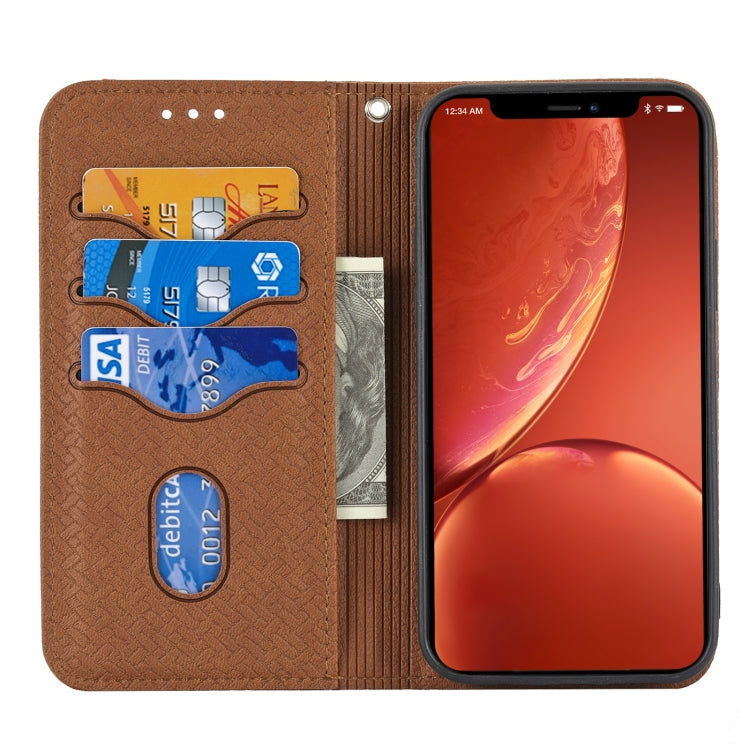 Woven Texture Stitching Magnetic Horizontal Flip PU Leather Case with Holder & Card Slots & Wallet & Lanyard, For iPhone 13 Pro, For iPhone 13 Pro Max, For iPhone SE 2022 / SE 2020 / 8 / 7, For iPhone XR