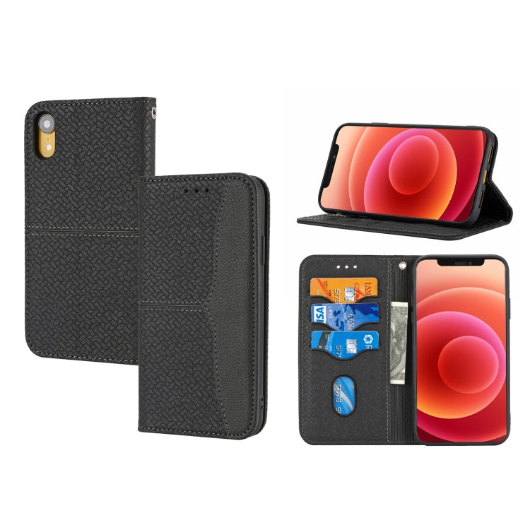 Woven Texture Stitching Magnetic Horizontal Flip PU Leather Case with Holder & Card Slots & Wallet & Lanyard, For iPhone 13 Pro, For iPhone 13 Pro Max, For iPhone SE 2022 / SE 2020 / 8 / 7, For iPhone XR