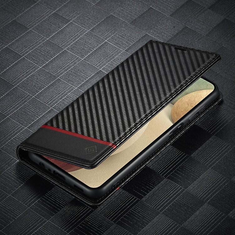 LC.IMEEKE Carbon Fiber PU + TPU Horizontal Flip Leather Case with Holder & Card Slot & Wallet, For Samsung Galaxy A12 5G, For Samsung Galaxy A22 4G, For Samsung Galaxy A22 5G, For Samsung Galaxy A32 4G, For Samsung Galaxy A51 4G / M40s...