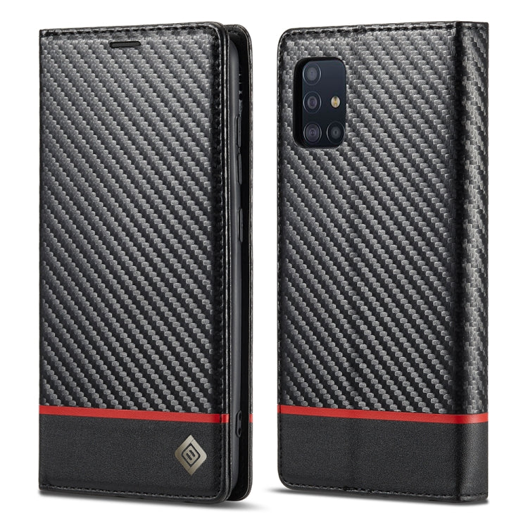 LC.IMEEKE Carbon Fiber PU + TPU Horizontal Flip Leather Case with Holder & Card Slot & Wallet, For Samsung Galaxy A12 5G, For Samsung Galaxy A22 4G, For Samsung Galaxy A22 5G, For Samsung Galaxy A32 4G, For Samsung Galaxy A51 4G / M40s...