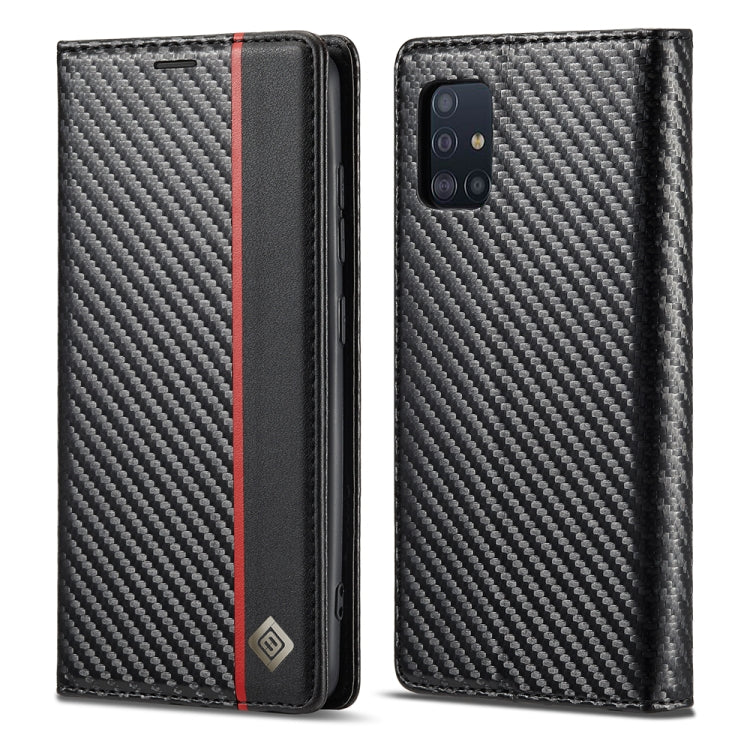 LC.IMEEKE Carbon Fiber PU + TPU Horizontal Flip Leather Case with Holder & Card Slot & Wallet, For Samsung Galaxy A12 5G, For Samsung Galaxy A22 4G, For Samsung Galaxy A22 5G, For Samsung Galaxy A32 4G, For Samsung Galaxy A51 4G / M40s...