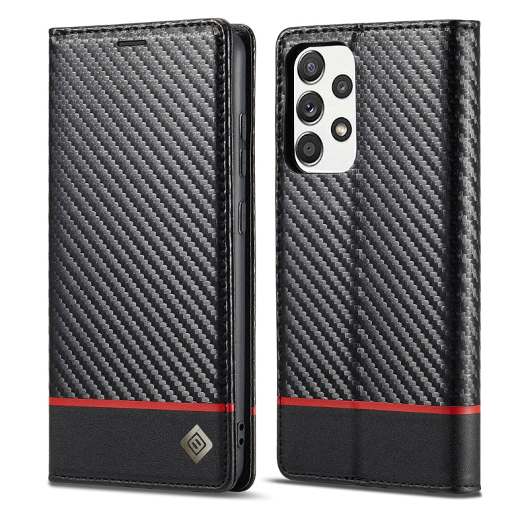 LC.IMEEKE Carbon Fiber PU + TPU Horizontal Flip Leather Case with Holder & Card Slot & Wallet, For Samsung Galaxy A12 5G, For Samsung Galaxy A22 4G, For Samsung Galaxy A22 5G, For Samsung Galaxy A32 4G, For Samsung Galaxy A51 4G / M40s...
