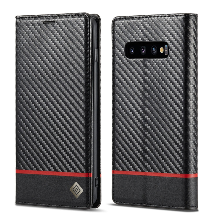 LC.IMEEKE Carbon Fiber PU + TPU Horizontal Flip Leather Case with Holder & Card Slot & Wallet, For Samsung Galaxy S10, For Samsung Galaxy S10+, For Samsung Galaxy S20, For Samsung Galaxy S20+, For Samsung Galaxy S20 FE, For Samsung Galaxy S21 5G...