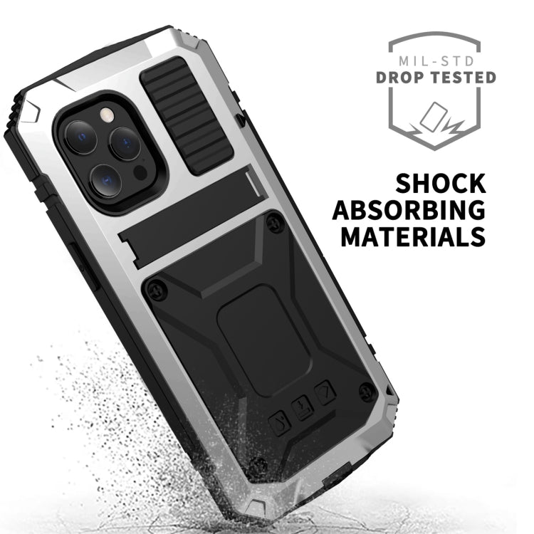 R-JUST Shockproof Waterproof Dust-proof Metal + Silicone Protective Case with Holder, For iPhone 13 mini, For iPhone 13, For iPhone 13 Pro, For iPhone 13 Pro Max
