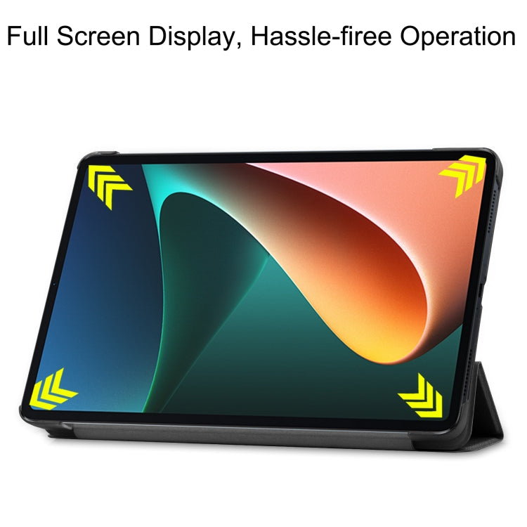 Custer Texture Horizontal Flip Leather Case with Three-folding Holder & Sleep / Wake-up Function, For Xiaomi Pad 5