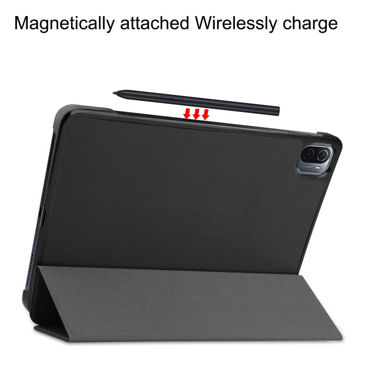 Custer Texture Horizontal Flip Leather Case with Three-folding Holder & Sleep / Wake-up Function, For Xiaomi Pad 5