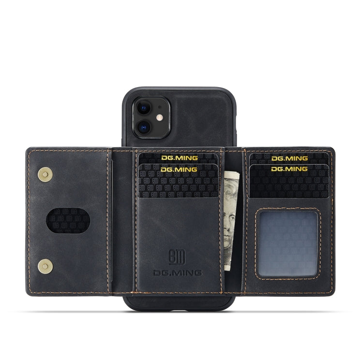 DG.MING M2 Series 3-Fold Multi Card Bag + Magnetic Back Cover Shockproof Case with Wallet & Holder Function, For iPhone 11, For iPhone 11 Pro, For iPhone 11 Pro Max