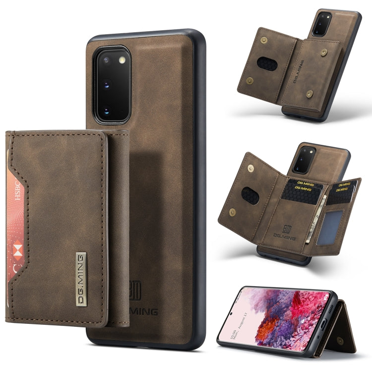 DG.MING M2 Series 3-Fold Multi Card Bag Back Cover Shockproof Case with Wallet & Holder Function, For Samsung Galaxy S20