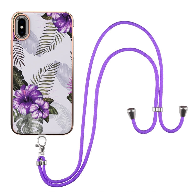 Electroplating Pattern IMD TPU Shockproof Case with Neck Lanyard, For iPhone 11 Pro, For iPhone 11 Pro Max, For iPhone XS / X, For iPhone XR