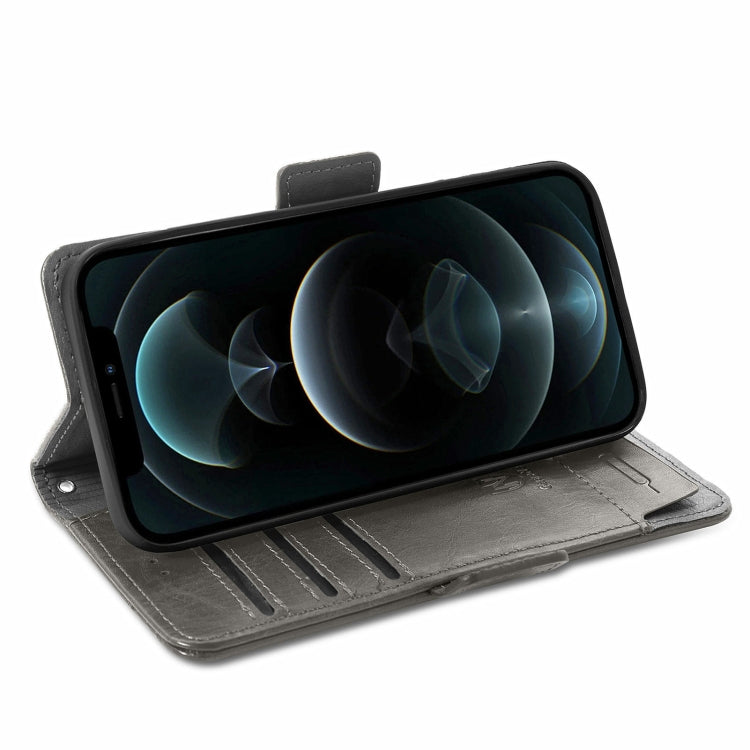 CaseNeo Business Splicing Dual Magnetic Buckle Horizontal Flip PU Leather Case with Holder & Card Slots & Wallet, For iPhone 13 Mini