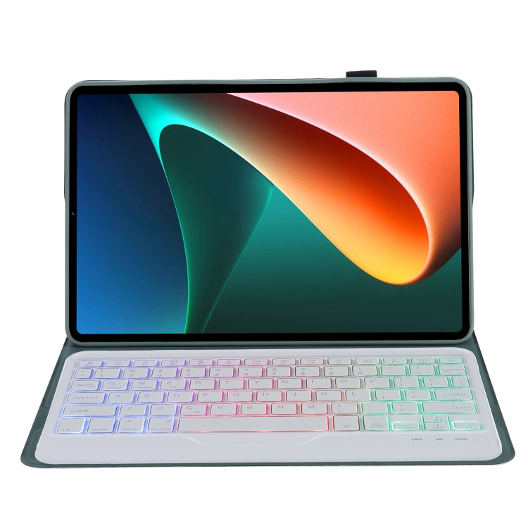 AN05BS Ultra-thin Tri-color Backlight Detachable Lambskin Texture TPU Bluetooth Keyboard Leather Case with Holder For Xiaomi Pad 5 / 5 Pro, A0N5BS