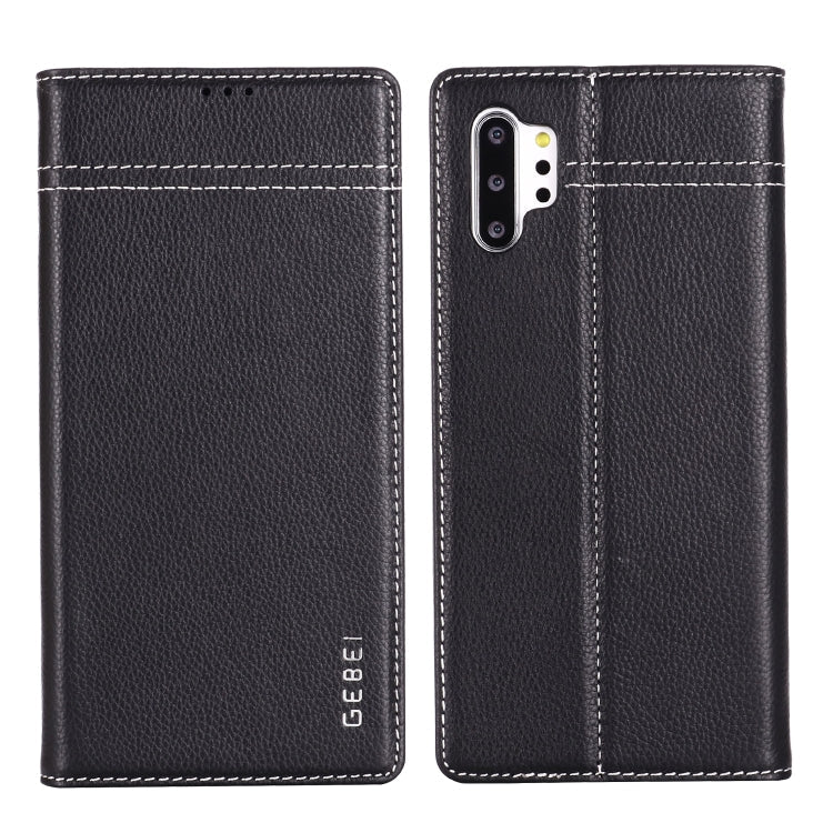GEBEI Top-grain Leather Horizontal Flip Protective Case with Holder & Card Slots, For iPhone XS Max, For Galaxy Note 10, For Galaxy Note 10+