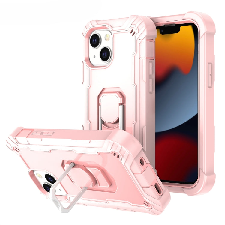 PC + Rubber 3-layers Shockproof Protective Case with Rotating Holder, For iPhone 13 mini, For iPhone 13
