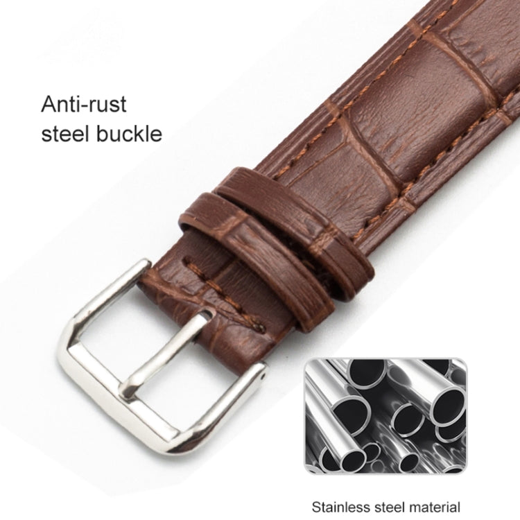 Two-layer Cowhide Leather Bamboo Joint Texture Replacement Strap Watchband, 10mm, 14mm, 16mm, 18mm