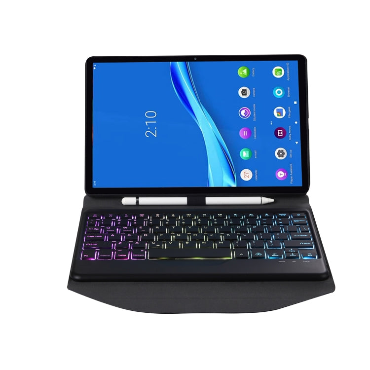 BM10S Backlight Edition Diamond Texture Detachable Bluetooth Keyboard Leather Case with Pen Slot & Triangular Back Support, For Lenovo Smart Tab M10 HPD Plus TB-X606F 10.3 inch, For Lenovo Pad Plus 11 inch TB-J607F / Tab P11 11 inch TB-J606F...