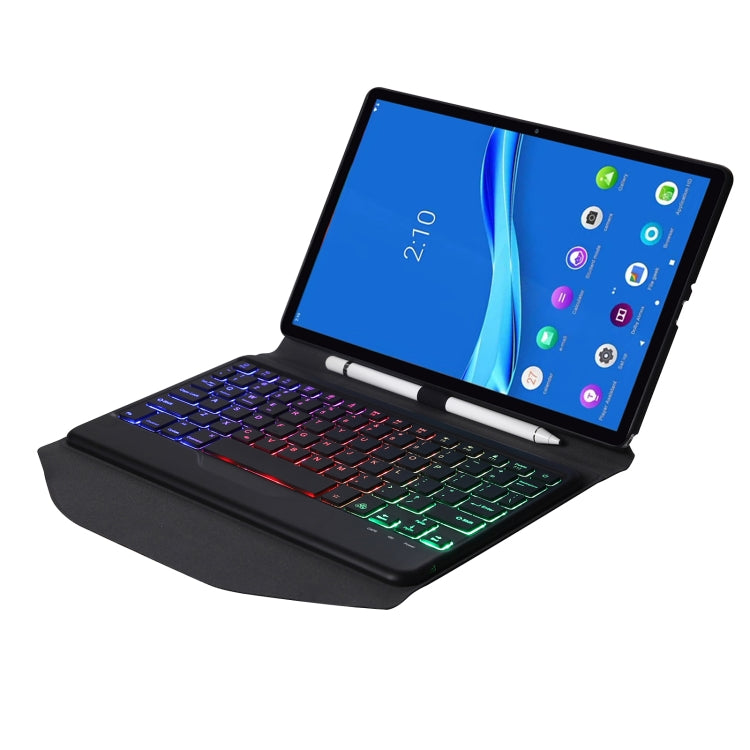 BM10S Backlight Edition Diamond Texture Detachable Bluetooth Keyboard Leather Case with Pen Slot & Triangular Back Support, For Lenovo Smart Tab M10 HPD Plus TB-X606F 10.3 inch, For Lenovo Pad Plus 11 inch TB-J607F / Tab P11 11 inch TB-J606F...