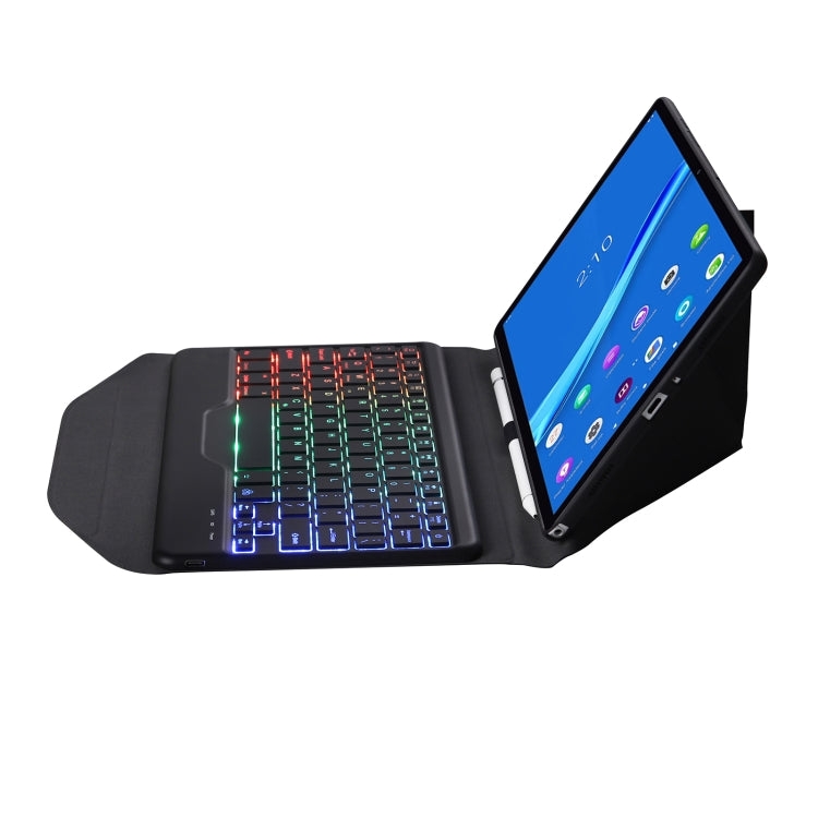 BM10S Backlight Edition Diamond Texture Detachable Bluetooth Keyboard Leather Case with Pen Slot & Triangular Back Support, For Lenovo Smart Tab M10 HPD Plus TB-X606F 10.3 inch, For Lenovo Pad Plus 11 inch TB-J607F / Tab P11 11 inch TB-J606F...
